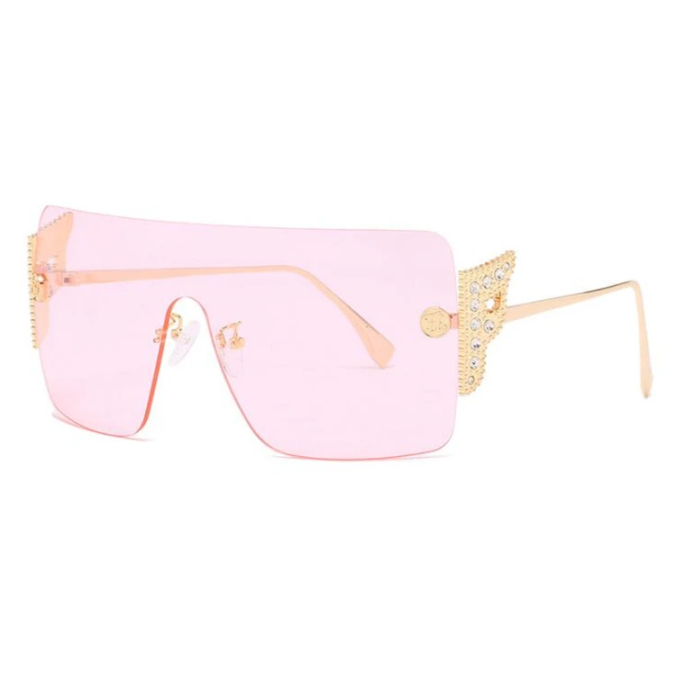 

Newest Trendy Designer Luxury Shades Women Oversized Rimless Sun Glasses Sunglasses 2021, As pictures or customized color