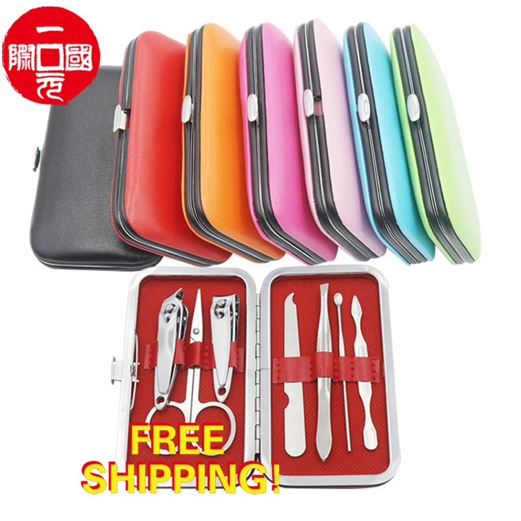 

Logo custom color 7pcs nail clippers manicure care kit