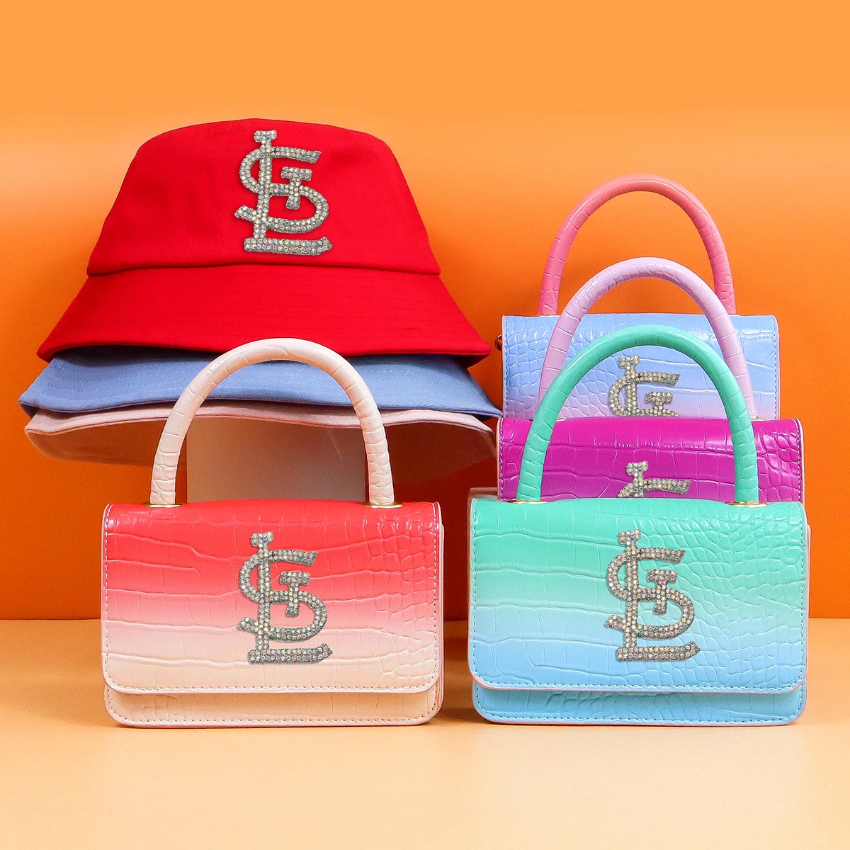 

Fashion Lady Mini Square Bags Wallets Set Hat Women Hand bags For Girls Purses And Handbags 2021, 8 colors