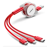 

Free Shipping UCABLE Mobile Phone Charger 3 In 1 Fast Charging Data Usb Cable