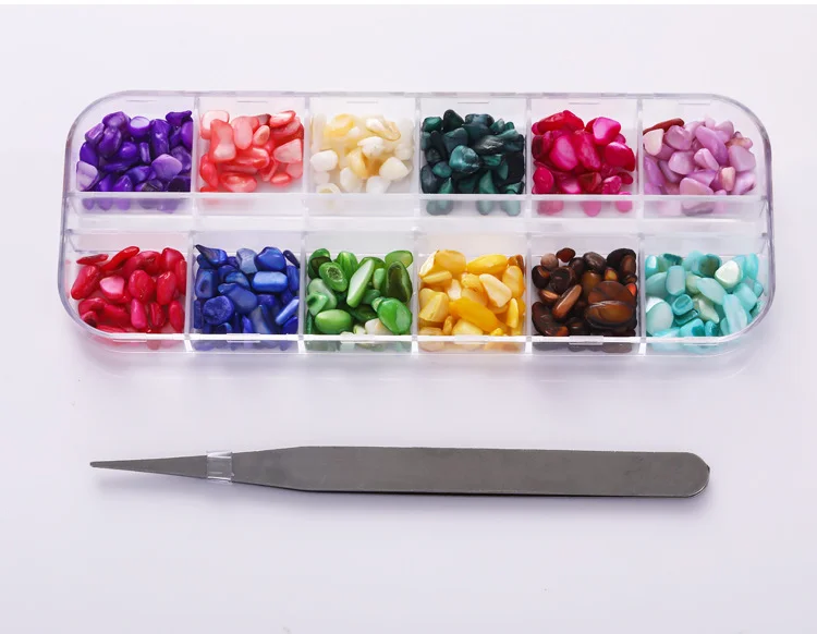 

The most popular 12 colored stones wholesale nail decals, Picture