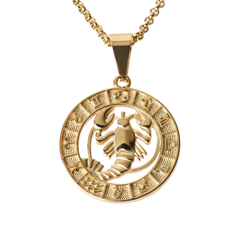 

Wholesale Classical Fashion Gold Plated zodiac sign pendant necklace for women