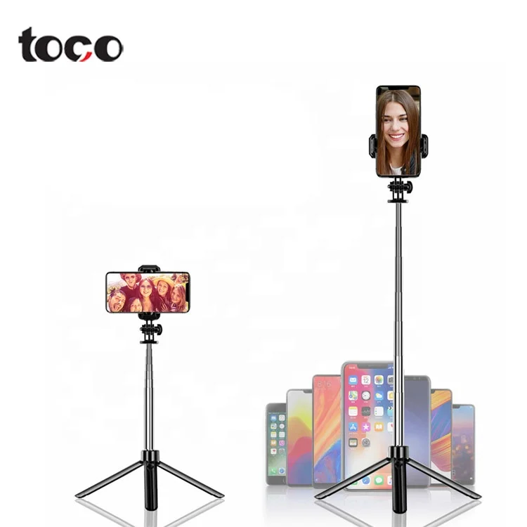 

toco Multi-functional Extendatble Bluetooths Remote Selfie Stick Tripod selfie stick ring light tripod, Black white other