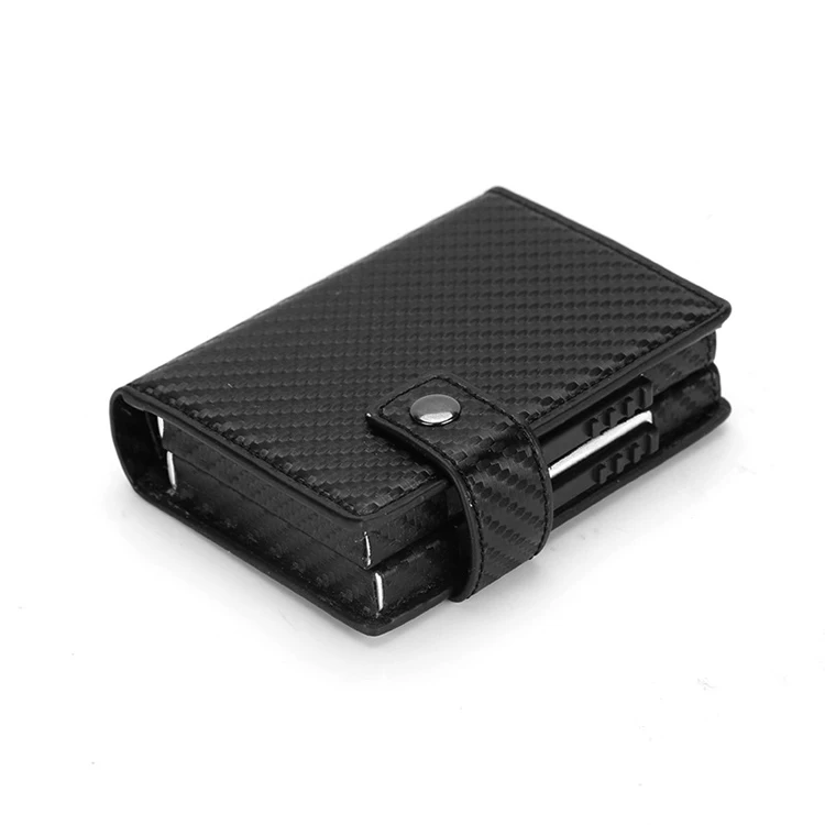 

double carbon fiber credit card holder pop up carbon fiber case for sale, Black, coffee,carbon black,crocodile black,frosted brown, brown