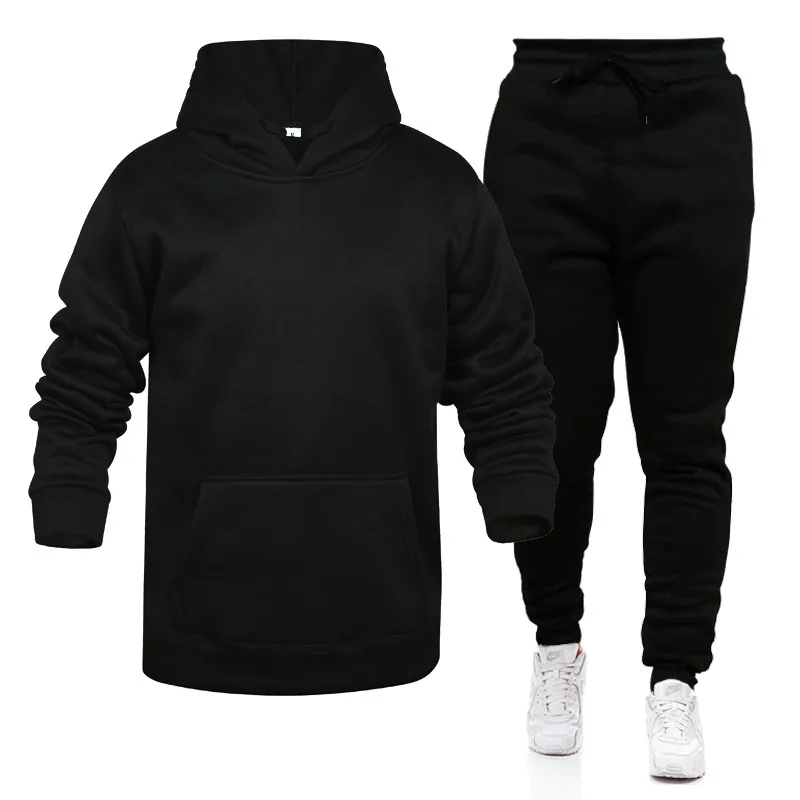 

Ropa juvenil small moq OEM ODM customized 2 piece set men clothing long sleeve hoodies plus size casual men two pieces outfits, 16 colors