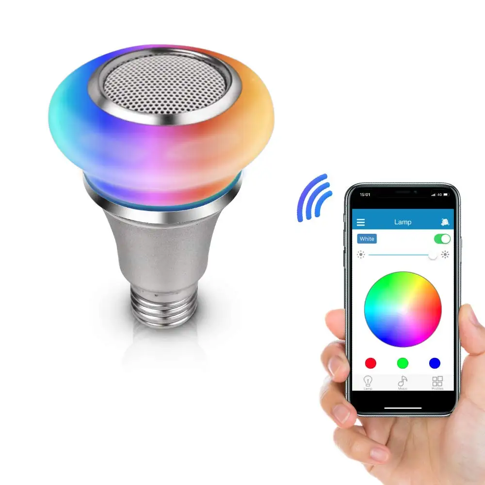 Moon Stone 100-265V 8W Wireless APP Music Bulb bluetooths speaker with led light
