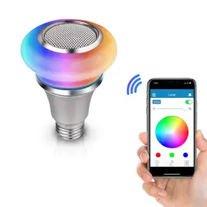 Moon Stone 100-265V 8W Wireless APP Music Bulb bluetooths speaker with led light 2