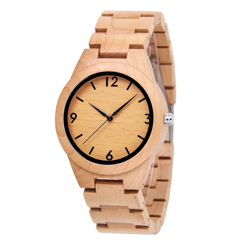 Antique Fashion Custom Bamboo Wood Watches for Couples His & Hers Matching Engraved Logo Business Style Pointer Dial Display