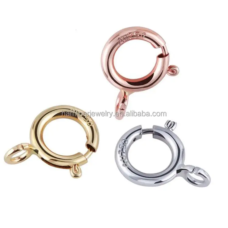 

Wholesale 9k 14k 18k Gold jewelry jewelry Accessories Making Bracelet Necklace Supplies Spring Clasps