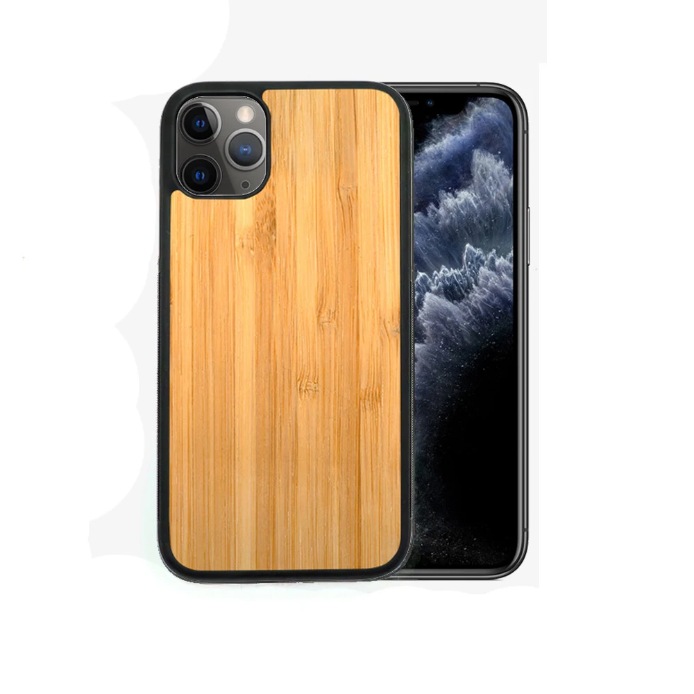

Custom Logo Bamboo Wooden Phone Cases TPU PC Mobile Phone Case Cover Cell Phone Cases for iphone 12, Natural
