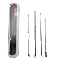 

Stainless Pimple Spot Extractor Cleanser Beauty Face Clean Care Tools 4 Pcs Acne Blackhead Removal Needle