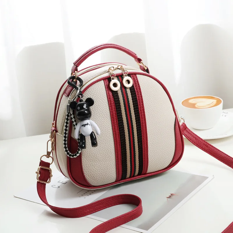 

LZYMSZ fashion small bag multifuncional small box bags hand bags women Contrast decorative strip handbags for women 2019