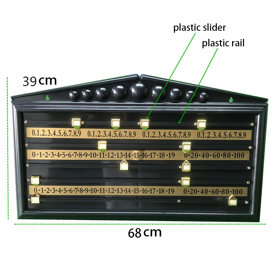 Pin Pool Scoreboard Cheap Price Plastic Scoreboard with Slider and Rail for Pool