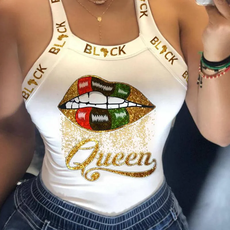 

OEM 2021 New arrivals Hot style sexy halter print T-shirt with bowknot tank top camisole women's tank tops