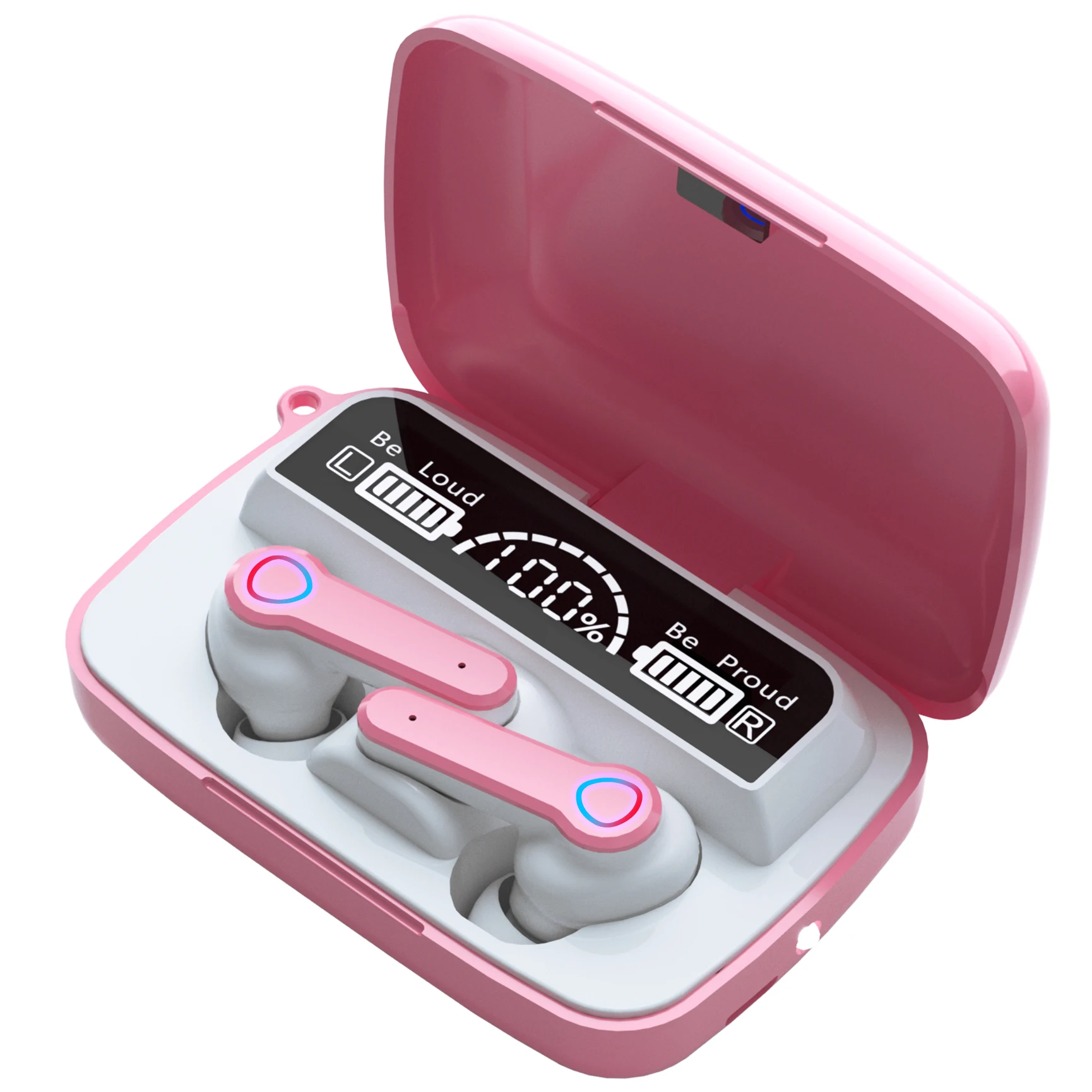 

Pink Blue IPX7 Sweatproof Waterproof M19 3500MAH Power Bank Charger Case Wireless TWS Earphone Earbud Sport Headset Headphone