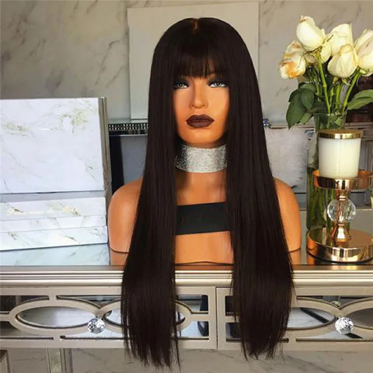 Partschoice Natural Looking Synthetic No Lace Front Wigs For Fashion Women Long Straight Fiber Hair Heat Resistant Full Wig