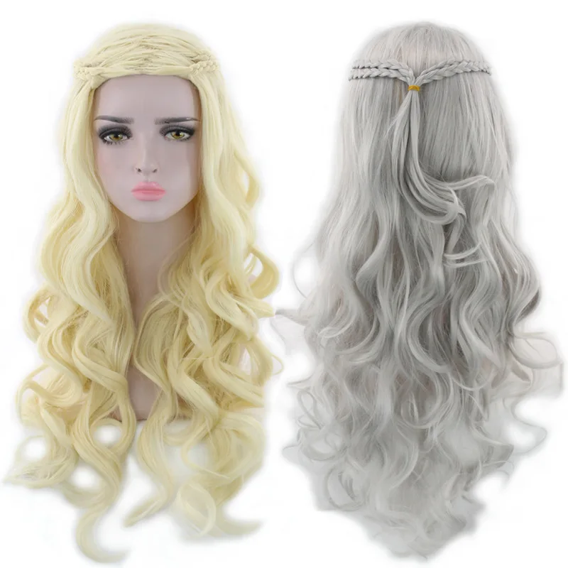 

Anime Niris Cosplay Matte Human Hair Synthetic Fiber Lace Front Braided Full Lace Wig Human Hair, Picture color