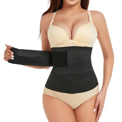 

Latex Elastic Waist Wrap Tummy Trimmer Lose Weight Waist Trainer Waist Bandage, Black