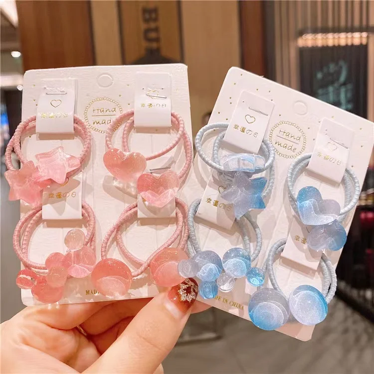 

Korean Star Children Girls Accessories Cute Kids Scrunchy Round Elastic Hair Ties Rubber Bands Rope Fashion Set