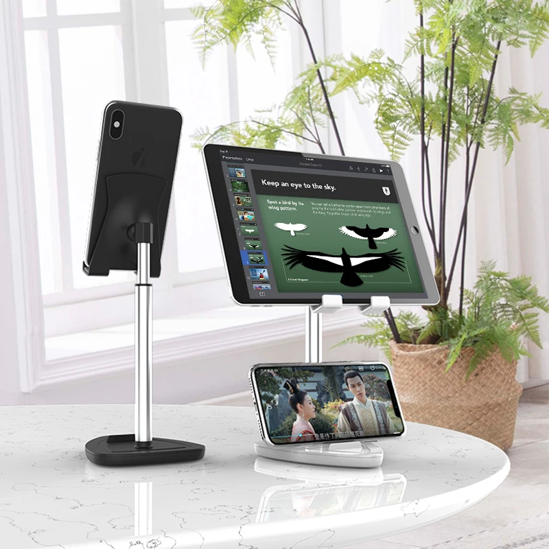 

Chuanglong 2021 Newest Product Mobile Phone Stand Height Adjustable Desktop Universal Cell Phone Tablet Holder Stand