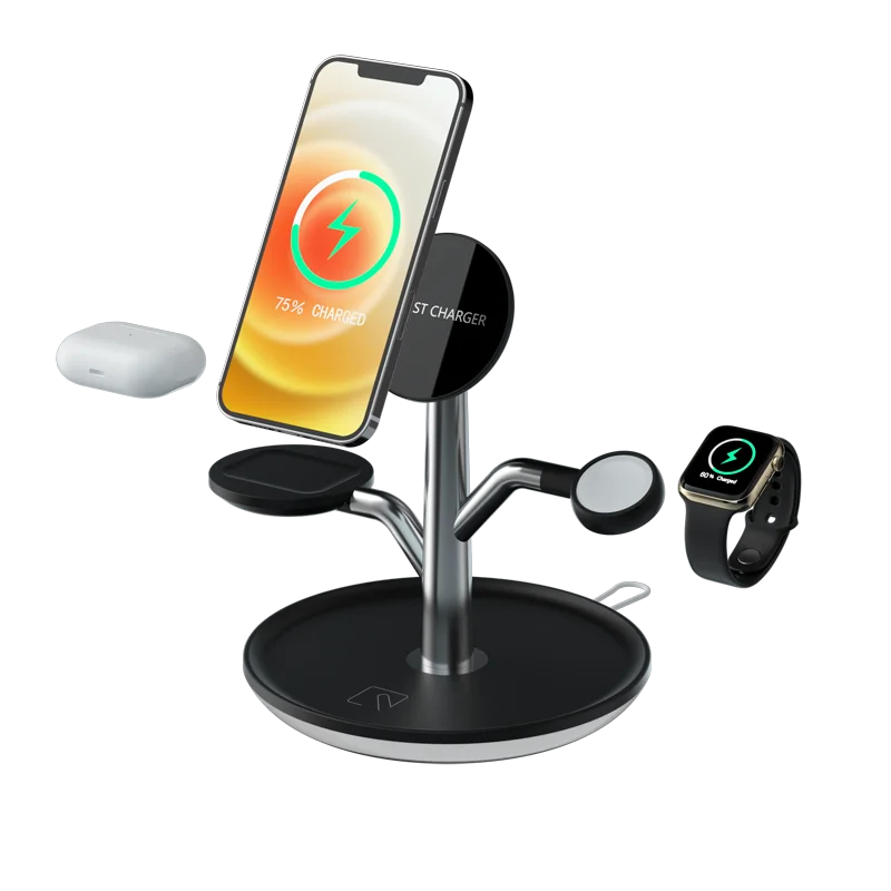 

Wholesale 2021 New Standard Multi Function QI 3in1 Magnetic Wireless Charger For Phone AirPods Apple Watch Fast Wireless Charger