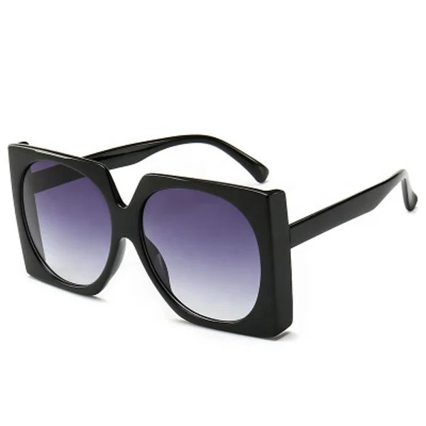 

wholesale fashion quality design uv400 custom flat top plastic black square frame oversized ladies women sunglasses sun glasses, Same as photo