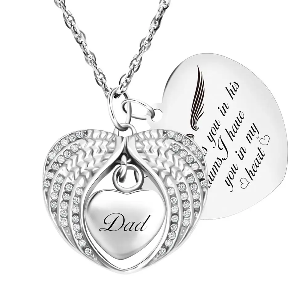 

Stainless Steel Memorial Locket Pendant Cremation Jewelry Heart Ashes Necklaces