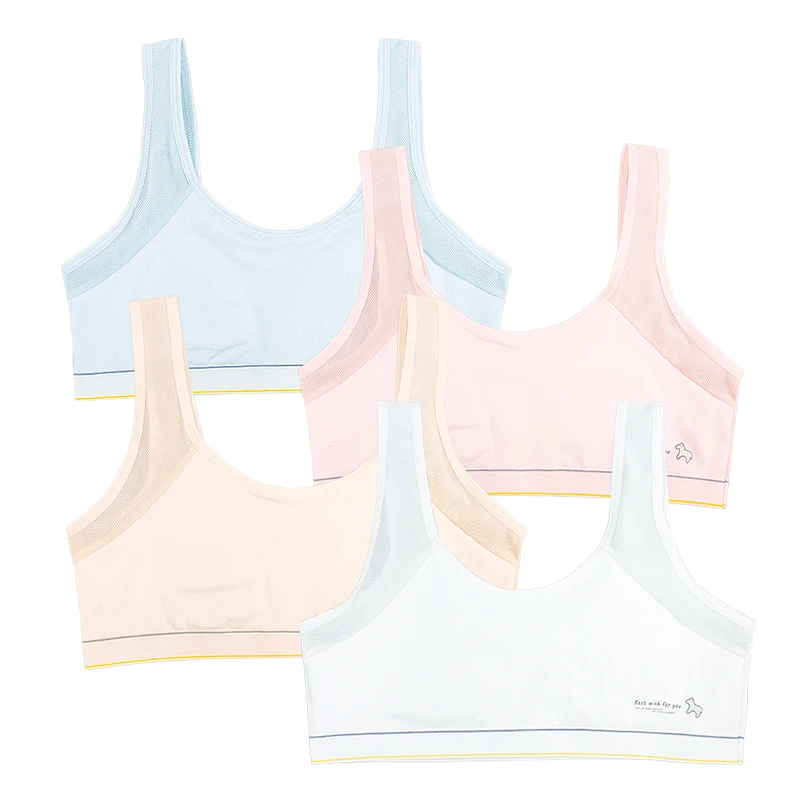 

Teenage Bras For Girls 36 Spandex / Organic Cotton Comfortable QUICK DRY Breathable Seamless Underwear Top