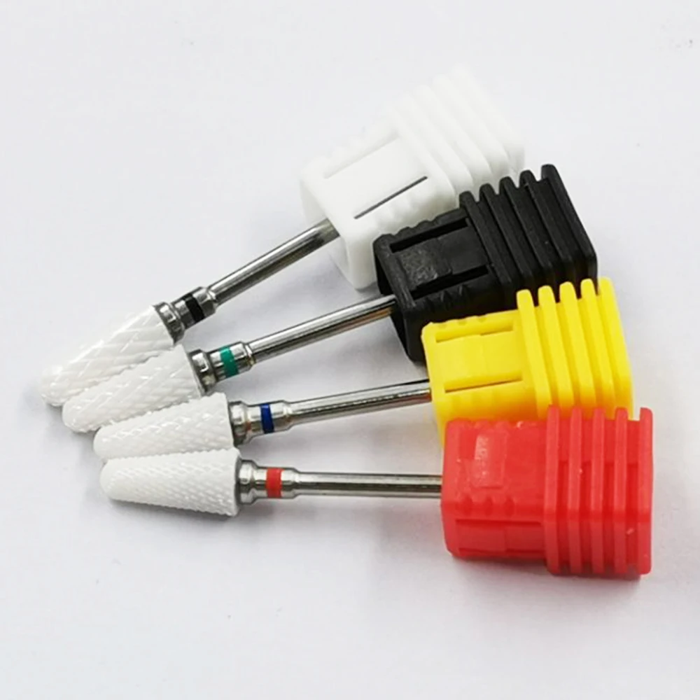 

manicure tools mini flame type ceramic manicure bits for wholesale, Light green,red,blue,dark green,black,yellow