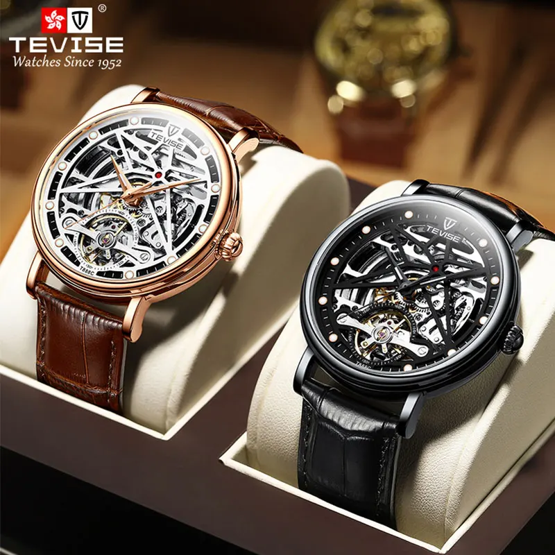 

2021 New Watch Men's Hollow Out Fashion Tourbillon Full Automatic Mechanical Watch Men's Famous Brand Watch Movement, Optional