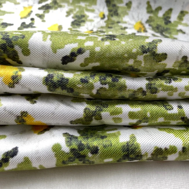 
Custom 100% Silk Fabric Digital Printed for Women Dress Silk Twill Fabric 