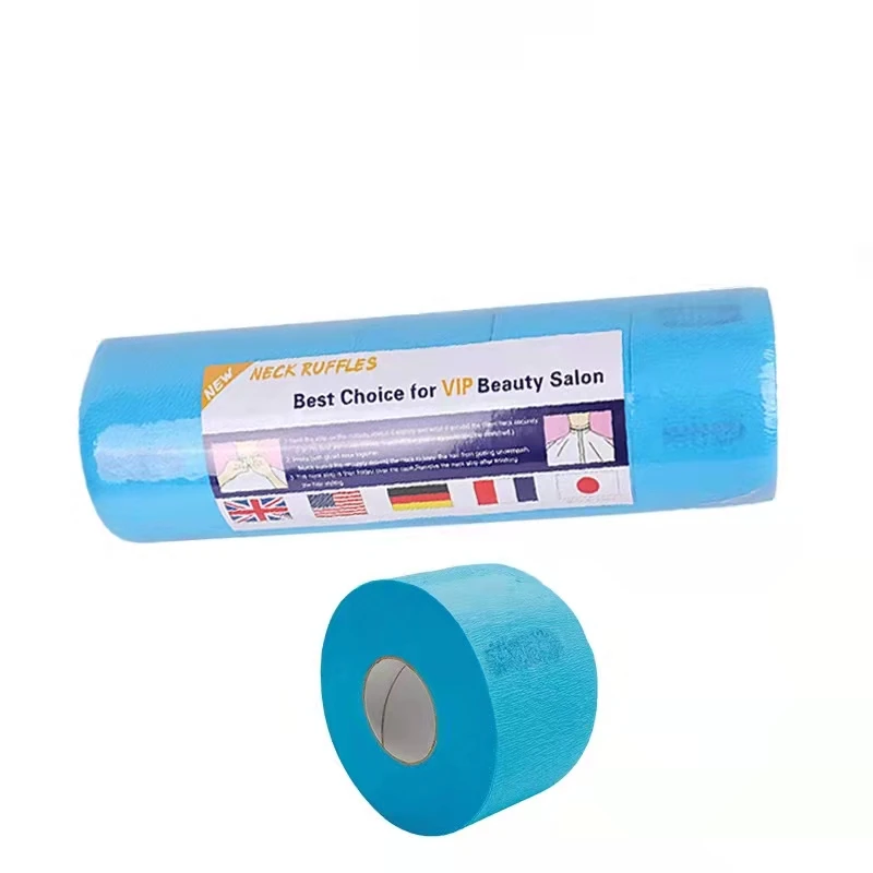 

New Disposable Blue Hairdressing Neck Paper 5 Rolls/Set Salon Hair Cutting Wrap Neck For Barbershop Free Sample