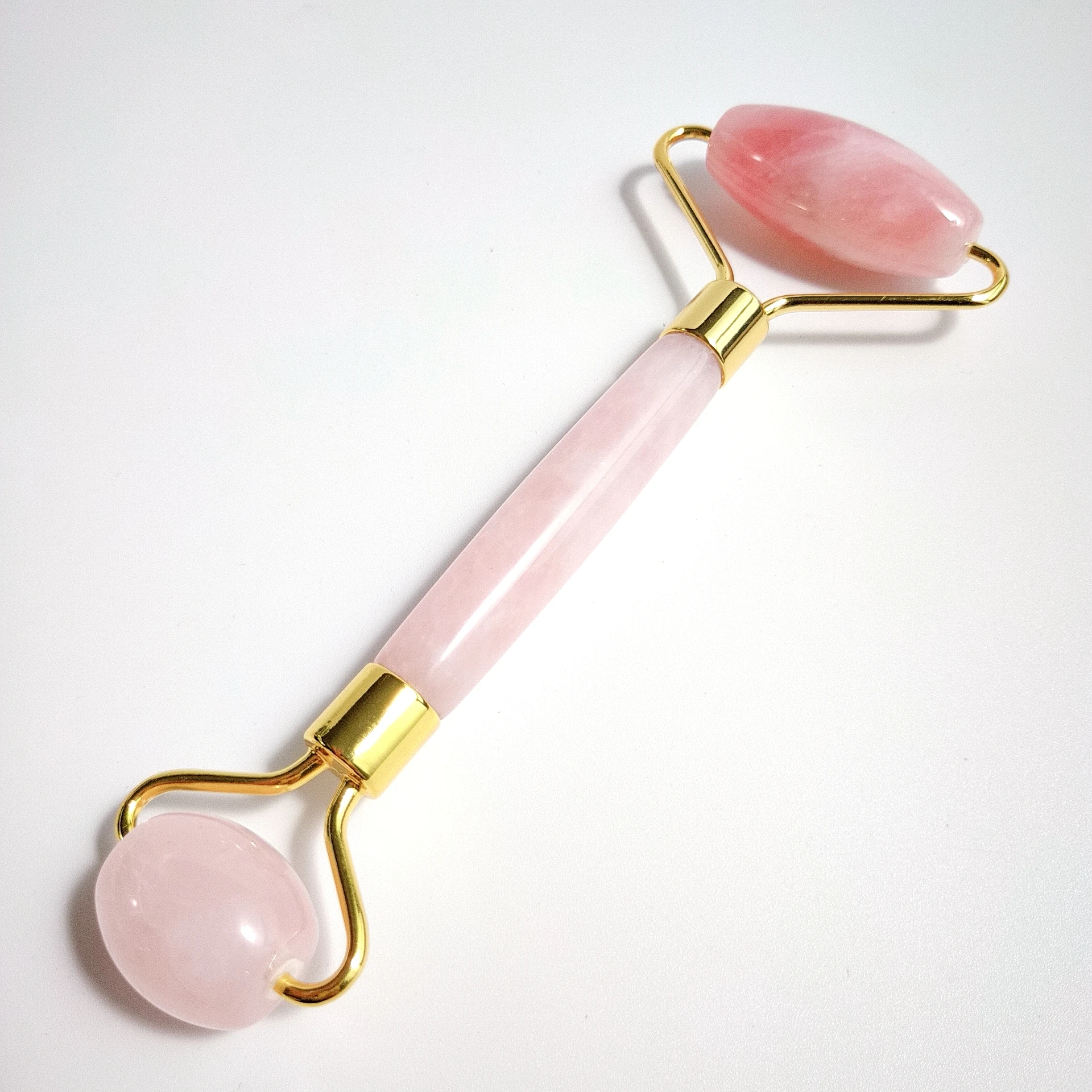 

(Gift Set) Rose quartz Facial Jade Roller - Gua Sha + Travel Pouch & Satin Cloth