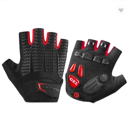 

ODM S169 GEL Quakeproof gloves for bicycle Breathable Racing Fitness MTB Cycle Cycling bike gloves half finger cycling glove, Black red/black gray