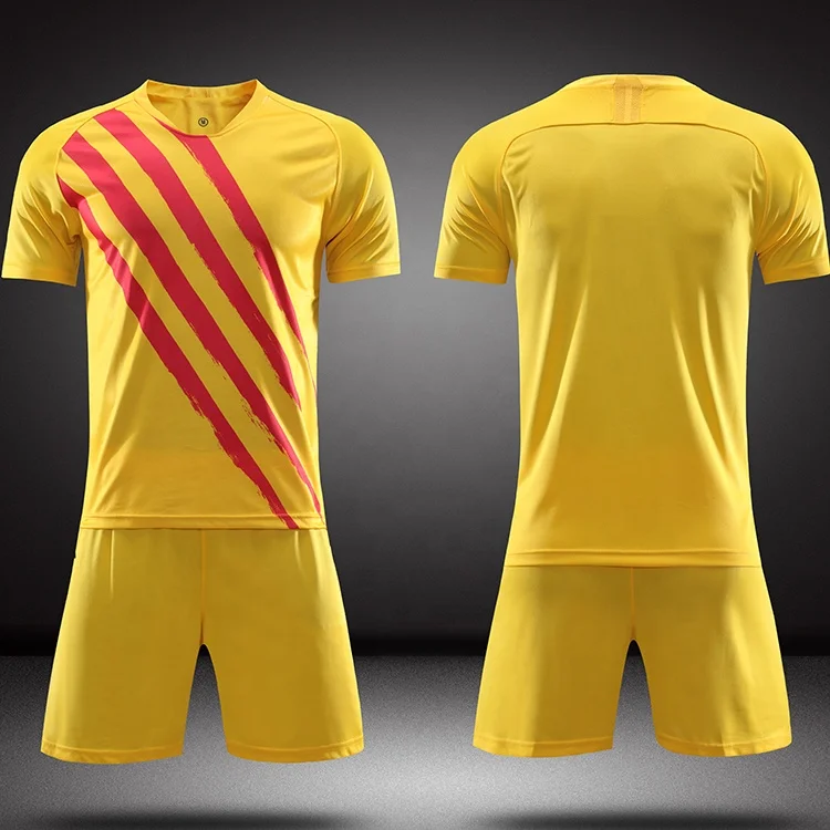

New season club team soccer jersey set yellow red football player jerseys custom men kids soccer uniform, Red,yellow,blue