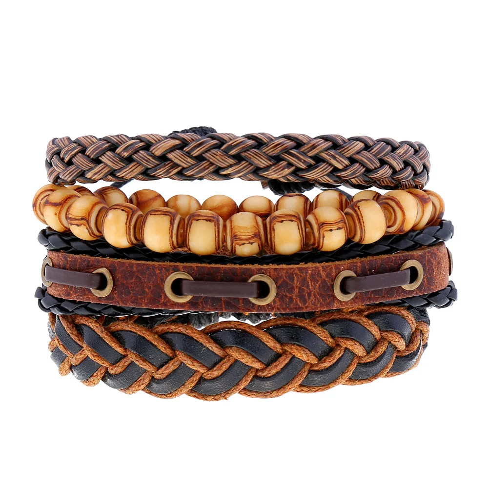 

Hot Accessories DIY Set Cowhide Vintage Woven Men's Accessories Leather Bracelet