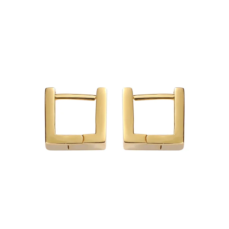 

Daidan 925 Square Huggie 18K Gold Plated Geometric Trendy Silver Hoop Earings