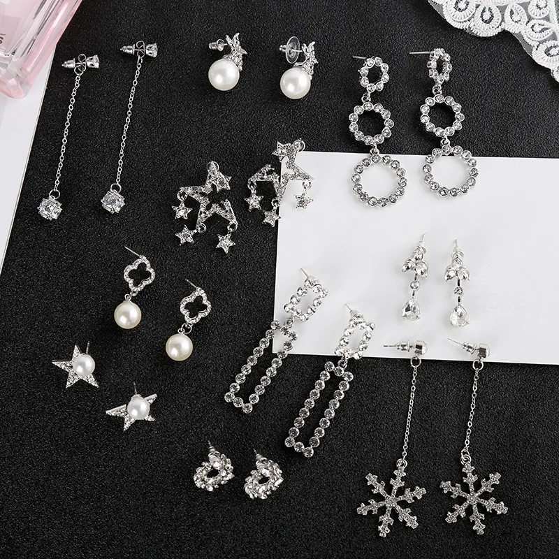 

Korean temperament personality long pearl earrings creative simple drop Earrings