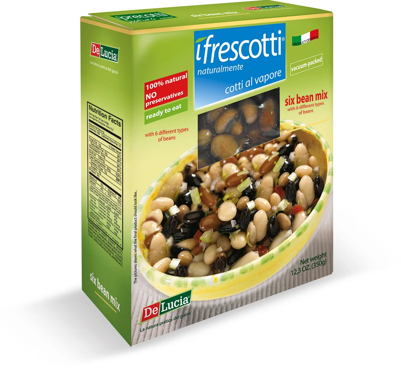 
Best quality six different type of beans Instant food made in Italy 