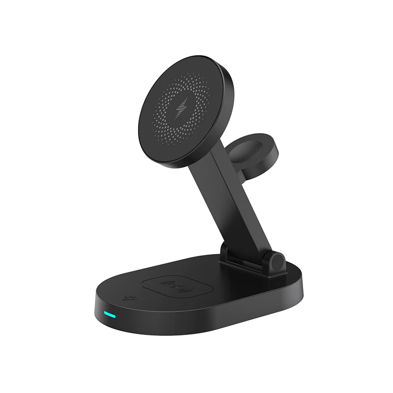 

Mini Size 3 in 1 Magnetic Wireless Charger Fast Charging Station for iWatch 5 4 3 2 For iPhone 13 For Airpods Pro Foldable Stand