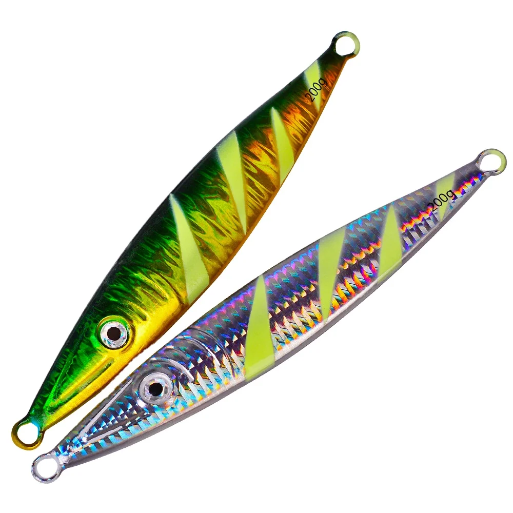 

60g jig Shone Hard Bait Fishing Feather Metal jigger Lure Accessories Colorful Crankbait Minnow Sinking Spinning Baits, Vavious colors