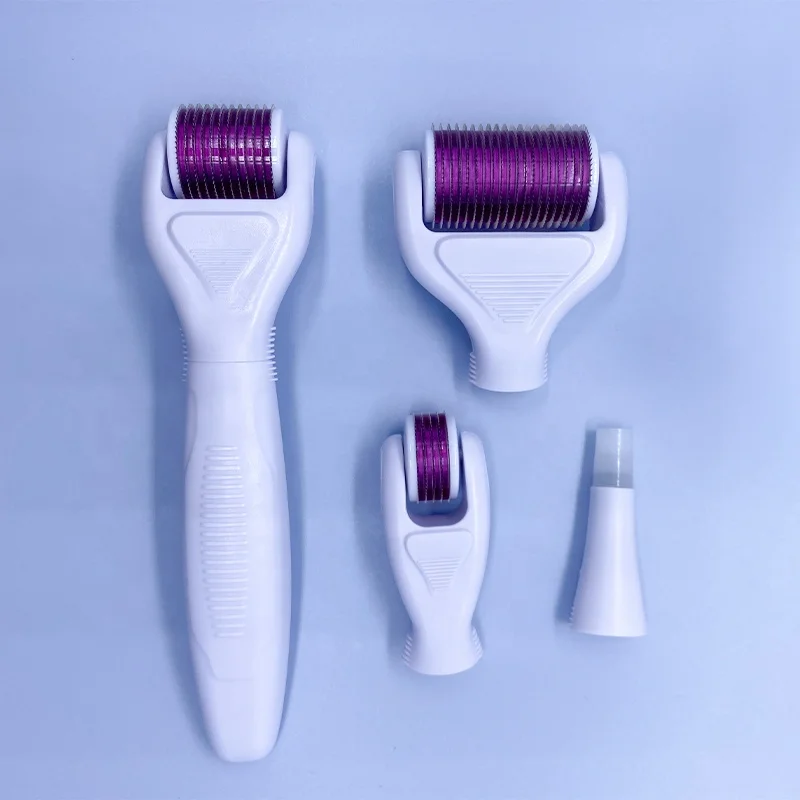 

CE Approved Derma Roller 5 in 1 Massager Set Stainless Steel Micro Needle Derma Roller Kits With 4 Heads, Multiple colors/customized