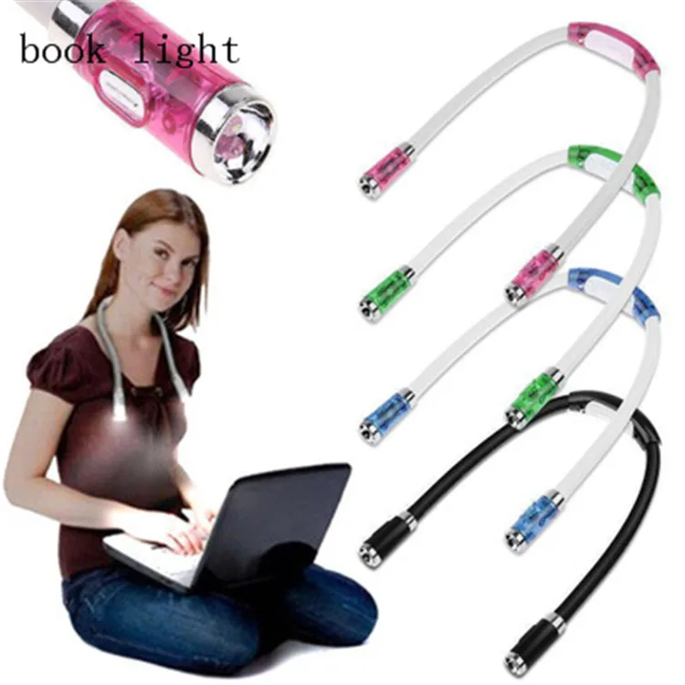 Reading Light Flexible Neck Hug Light Novelty Handsfree Book Lamp Convenient Book Lamp