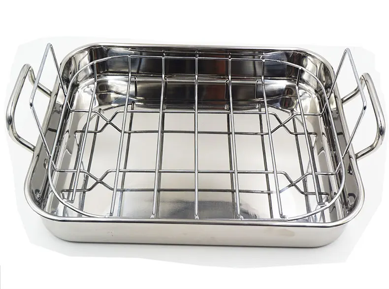 Stainless Steel Oven Nonstick Baking Tray Turkey Wire Rack Roasting