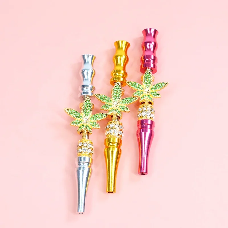 

UKETA new style fashion hookah tips protect long nails maple leaves blunt holder for gift, Customized