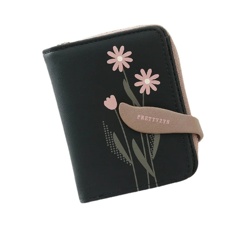 

sweet and flowers and solid color style PU material young lady clutch making bag long wallet card holder