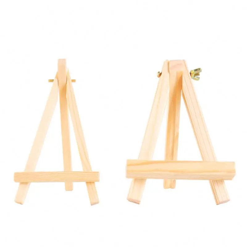 

Wooden sketch easel TOL25 mini display wood easel, Log color easel + white picture frame