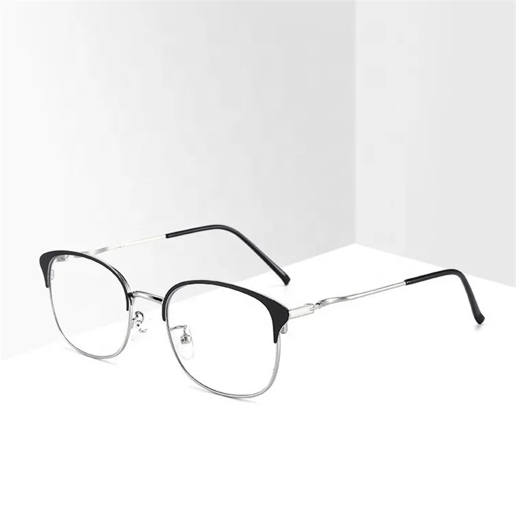 

Best sale unisex eyewear designer brand full frame spectacles frames round metal frame transparent blue light blocking glasses, Mix color or custom colors