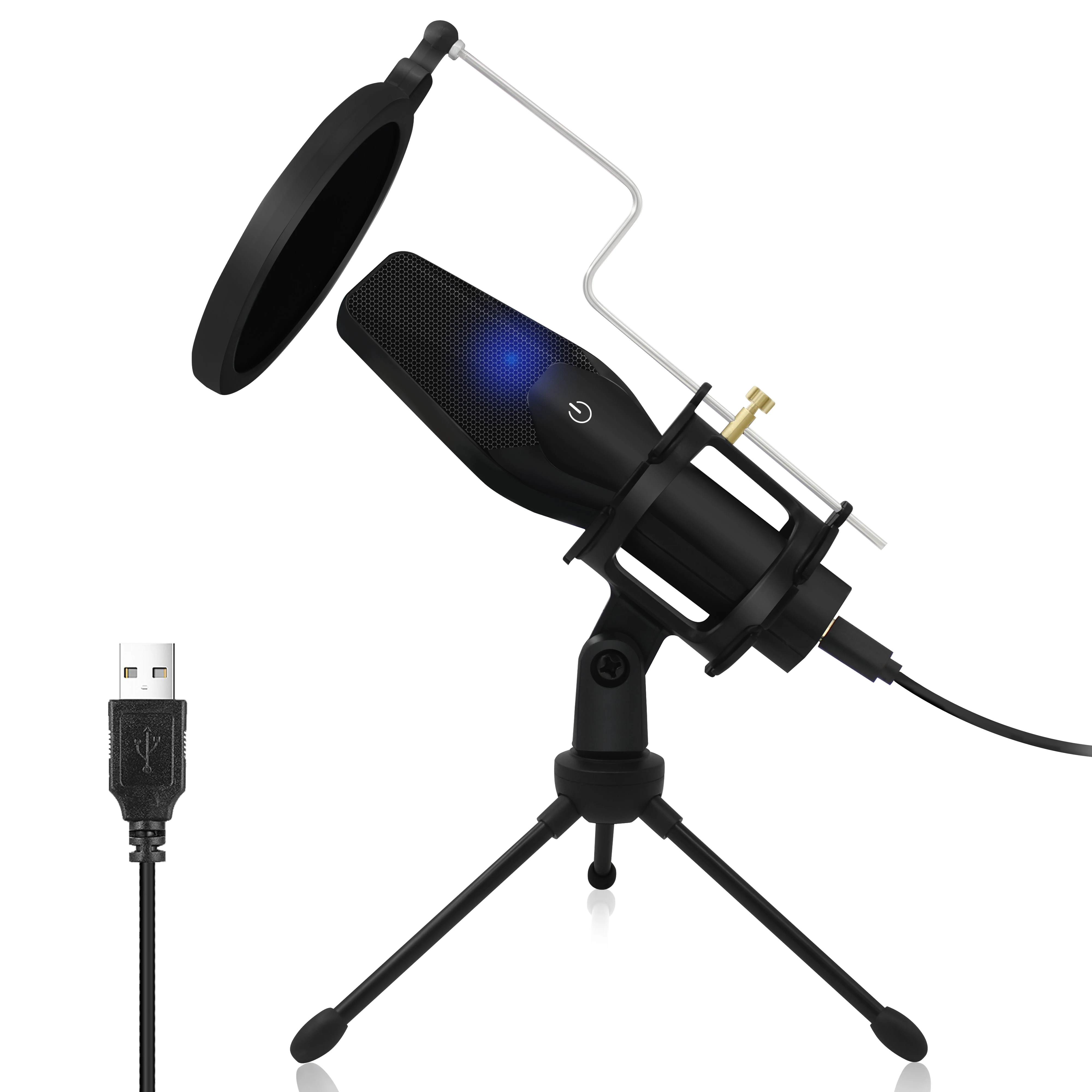 

Condenser Microphone Streaming YouTuber USB Gaming Computer Laptop Microphone with pop-filter kit
