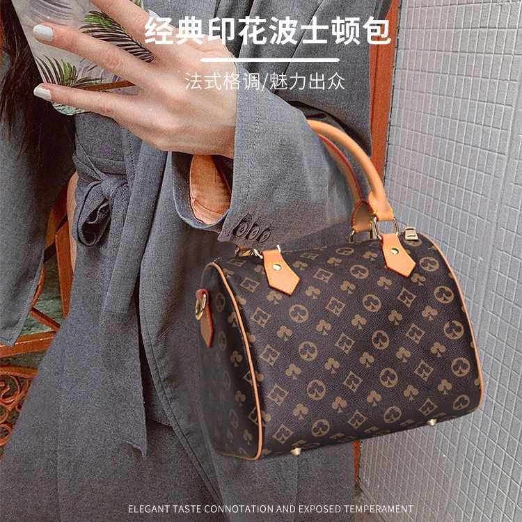 

The new trendy female bag simple and versatile Boston pillow bag messenger shoulder mini handbag retro spot, Customized color